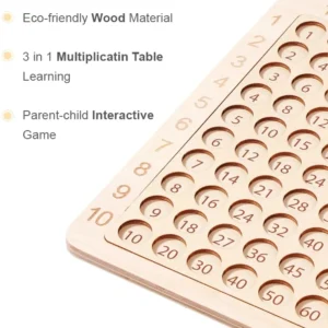 Chocozone Multiplication Board with Flash Card Table Recite Learning Toys for 6+ Year old Educational Board Games