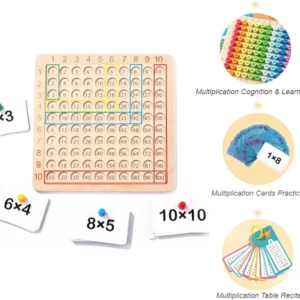 Chocozone Multiplication Board with Flash Card Table Recite Learning Toys for 6+ Year old Educational Board Games
