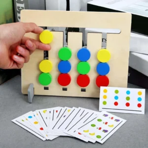 Akvanar New Wooden Four Color Matching Game | Learning and Educational Toys for Kids (Multicolor)