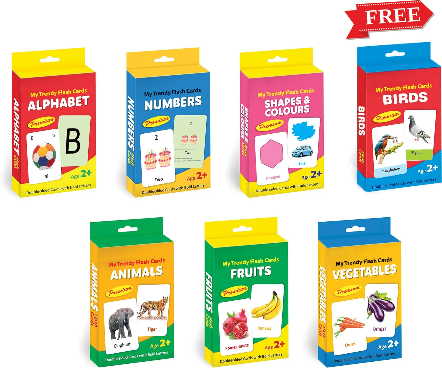Gurukanth Educational Flash Cards for kids Combo Set of 6 (Multicolor)